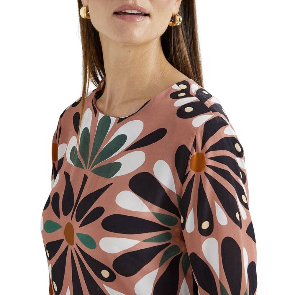 Farm Rio Womens Ainika Flowers Long Sleeve Maxi Dress Small Pink - NWT $280 - Picture 3 of 4